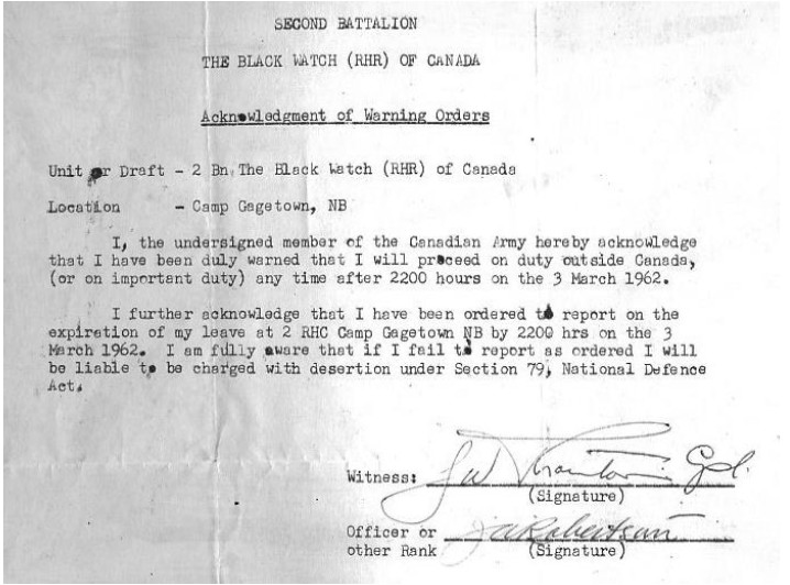 Warning Order
